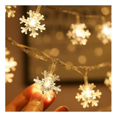 Kar Tanesi Şekilli USB LED Işık – 3.5 Metre, 20 LED’li Dekoratif Kış ve Yılbaşı Aydınlatması