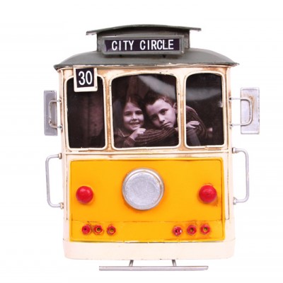 Dekoratif Metal Çerçeve Tramvay Temalı 