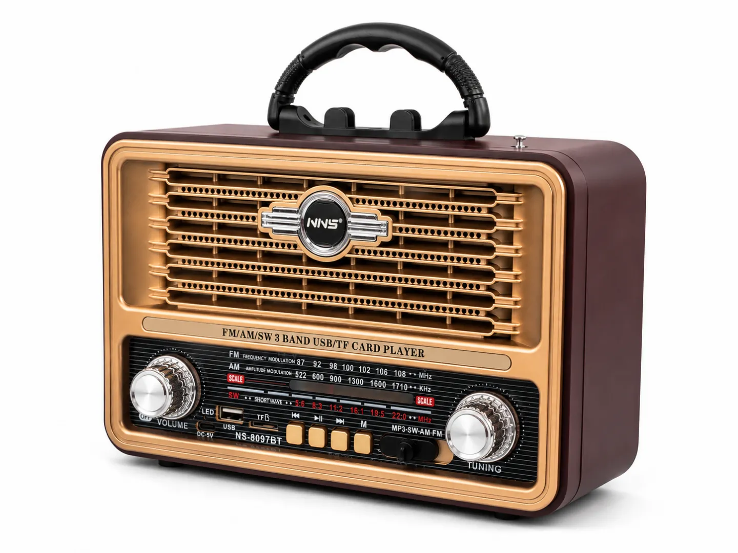  Ahşap Görünümlü BT Nostaljik Radyo
