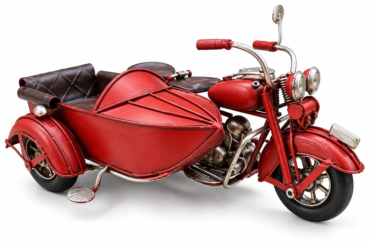 Dekoratif Metal Sepetli Motosiklet