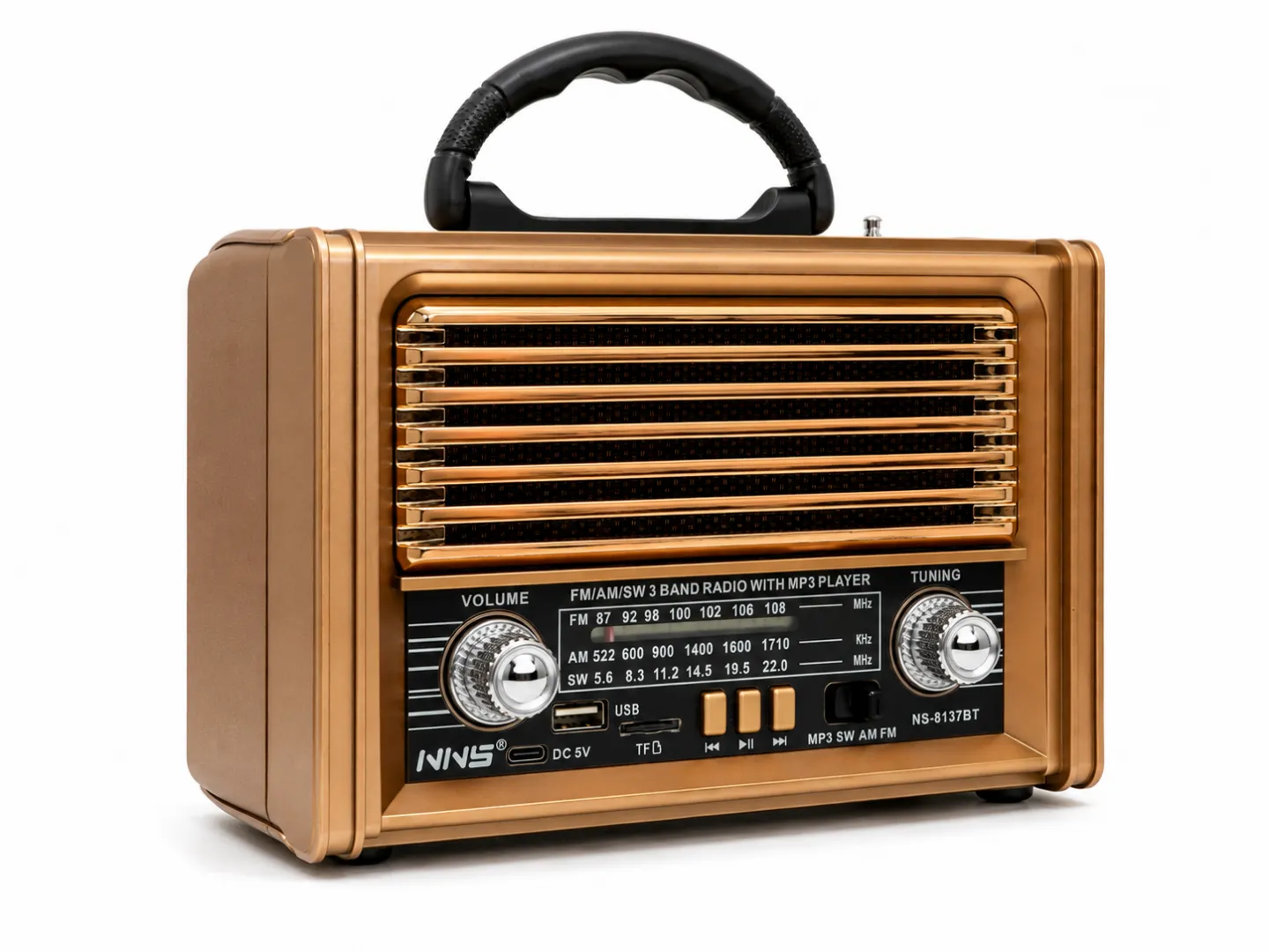  Ahşap Görünümlü BT Nostaljik Radyo